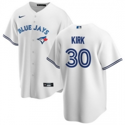 Men Toronto Blue Jays 30 Alejandro Kirk White Cool Base Stitched Jersey