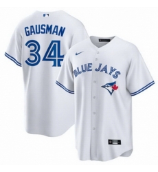 Men Toronto Blue Jays 34 Kevin Gausman White Home Cool Base Stitched Baseball Jersey