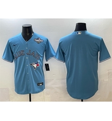 Men Toronto Blue Jays Blank Blue 2025 World Series Home Cool Base Stitched Baseball Jersey