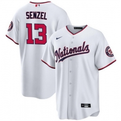 Men Washington Nationals 13 Nick Senzel White Cool Base Stitched Baseball Jersey