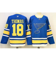 Men St  Louis Blues 18 Robert Thomas Blue 2025 Stitched Hockey Jersey Men St  Louis Blues 18 Robert Thomas Blue 2025 Stitched Hockey Jersey