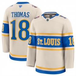 Men St  Louis Blues 18 Robert Thomas Cream 2024 25 Winter Classic Stitched Hockey Jersey