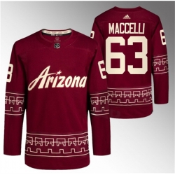 Men Arizona Coyotes 63 Matias Maccelli Garnet Alternate Pro Jersey