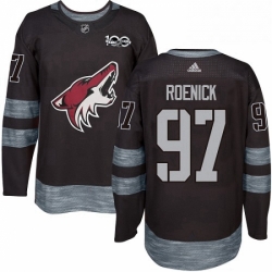 Mens Adidas Arizona Coyotes 97 Jeremy Roenick Authentic Black 1917 2017 100th Anniversary NHL Jersey 