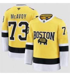 Men Boston Bruins 73 Charlie McAvoy Gold 2026 Stadium Series Stitched Hockey Jersey