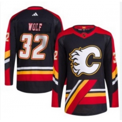 Men Calgary Flames Dustin Wolf #32 NHL Adidas Stitched Jersey black
