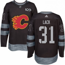 Mens Adidas Calgary Flames 31 Eddie Lack Authentic Black 1917 2017 100th Anniversary NHL Jersey  Mens Adidas Calgary Flames 31 Eddie Lack Authentic Black 1917 2017 100th Anniversary NHL Jersey