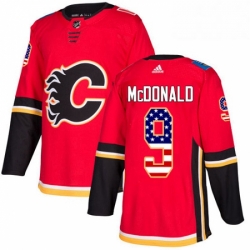 Mens Adidas Calgary Flames 9 Lanny McDonald Authentic Red USA Flag Fashion NHL Jersey  Mens Adidas Calgary Flames 9 Lanny McDonald Authentic Red USA Flag Fashion NHL Jersey