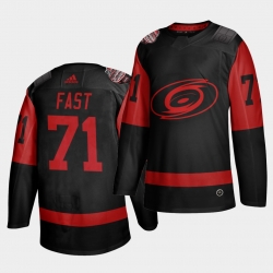 Carolina Hurricanes 71 Jesper Fast Black Men 2021 Stadium Series Outdoor Game Jersey