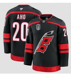 Men Carolina Hurricanes  20 Sebastian Aho Black 2026 Stanley Cup Final Stitched Hockey Jersey