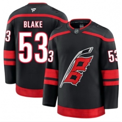 Men Carolina Hurricanes Jackson Blake #53 Fanatics Away Black Jersey