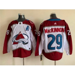 Men's Colorado Avalanche #29 Nathan MacKinnon With A Ptach White Stitched Jersey