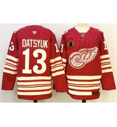Men Detroit Red Wings 13 Pavel Datsyuk Red 2025 26 With A Patch Centennial Premium Stitched Hockey Jersey Men Detroit Red Wings 13 Pavel Datsyuk Red 2025 26 With A Patch Centennial Premium Stitched Hockey Jersey