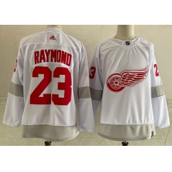 Red Wings 23 Lucas Raymond White 2020 21 Reverse Retro Adidas Jersey