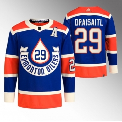 Men Edmonton Oilers 29 Leon Draisaitl 2023 Royal Heritage Classic Primegreen Stitched Jersey