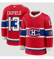 Men Montreal Canadiens  13 Cole Caufield Red 2026 Stitched Jersey