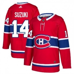 Men Montreal Canadiens 14 Nick Suzuki Red Stitched Jerse