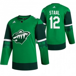 Men Minnesota Wild 12 Eric Staal Green 2020 Adidas Jersey