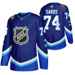 Men Nashville Predators 74 Juuse Saros 2022 All Star Blue Stitched Jersey