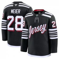 Men New Jersey Devils 28 Timo Meier Black 2024 25 Alternate Stitched Hockey Jersey