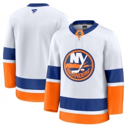 Men New York Islanders Blank White 2024 25 Away Stitched Hockey Jersey