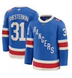 Men New York Rangers 31 Igor Shesterkin Blue Centennial Stitched Hockey Jersey Men New York Rangers 31 Igor Shesterkin Blue Centennial Stitched Hockey Jersey