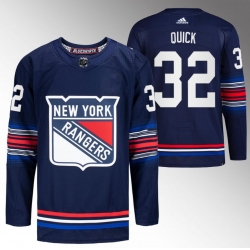 Men New York Rangers 32 Jonathan Quick Navy Stitched Jersey