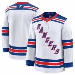 Men New York Rangers Blank White 2024 25 Away Stitched Hockey Jersey