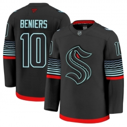 Men Seattle Kraken 10 Matty Beniers Black Alternate Stitched Hockey Jersey Men Seattle Kraken 10 Matty Beniers Black Alternate Stitched Hockey Jersey
