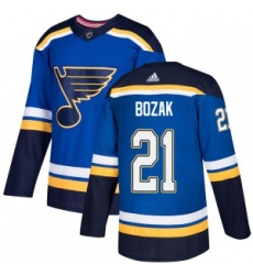 Men Authentic St  Louis Blues 21 Tyler Bozak Blue Home Official Adidas Jersey