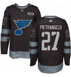 Mens Adidas St Louis Blues 27 Alex Pietrangelo Authentic Black 1917 2017 100th Anniversary NHL Jersey 