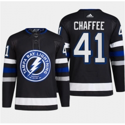 Men's Tampa Bay Lightning #41 Mitchell Chaffee Black 2024 Stadium Series Stitched Jersey