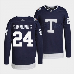 Men Toronto Maple Leafs 24 Wayne Simmonds 2022 Heritage Classic Navy Stitched jersey