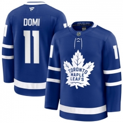 Men Toronto Maple Leafs Max Domi 11 Fanatics Home Blue Premium Stitched Hockey Jersey