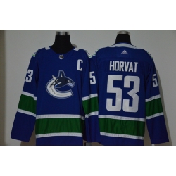 Men Vancouver Canucks 53 Bo Horvat Blue Adidas Jersey