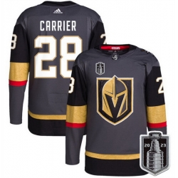 Men Vegas Golden Knights 28 William Carrier Gray 2023 Stanley Cup Final Stitched Jersey