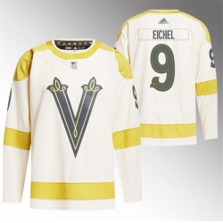 Men Vegas Golden Knights 9 Jack Eichel Cream 2024 Winter Classic Breakaway Stitched Jersey