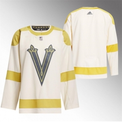 Men Vegas Golden Knights Blank Cream 2024 Winter Classic Breakaway Stitched Jersey