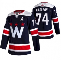 Men Washington Capitals 74 John Carlson NEW Navy Blue Stitched NHL Jersey