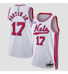 Men Brooklyn Nets 17 Michael Porter Jr White 2026 27Classic Edition Stitched Basketball Jersey Men Brooklyn Nets 17 Michael Porter Jr White 2026 27Classic Edition Stitched Basketball Jersey
