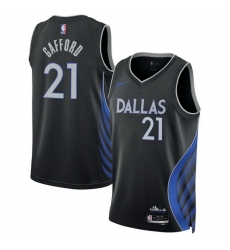 Men Dallas Mavericks 21 Daniel Gafford Black 2025 26 City Edition Stitched Basketball Jersey