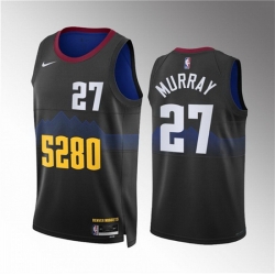 Men Denver Nuggets 27 Jamal Murray Black 2023 City Edition Stitched Basketball Jersey