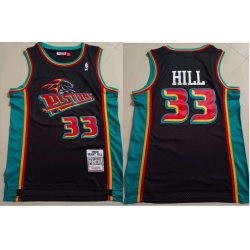 Men Detroit Pistons Grant Hill 33 Black 1998 1999 Hardwood Classics Mitchell Ness Jersey