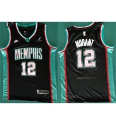 Men Memphis Grizzlies 12 Ja Morant Black 2025 Classic Edition Stitched Basketball Jersey Men Memphis Grizzlies 12 Ja Morant Black 2025 Classic Edition Stitched Basketball Jersey