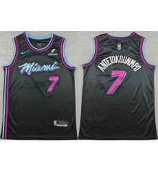 Men Miami Heat  7 Giannis Antetokounmpo Black 2025 2026 Original Vice Nights Swingman Stitched Basketball Jersey
