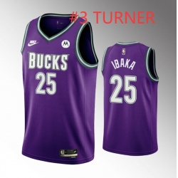 Men Milwaukee Bucks #3 Myles Turner Purple Stitched NBA Jersey Men Milwaukee Bucks #3 Myles Turner Purple Stitched NBA Jersey
