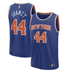 Men New York Knicks Landry Shamet #44 Blue Away Stitched NBA Jersey