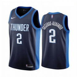 Men Oklahoma City Thunder 2 Shai Gilgeous Alexander Navy NBA Swingman 2020 21 Earned Editi