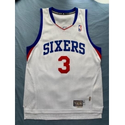 Philadelphia 76ers Men Allen Iverson #3 White Hardwood Classics Jersey