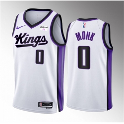 Men Sacramento Kings 0 Malik Monk White 2023 24 Association Edition Swingman Stitched Basketball Jersey